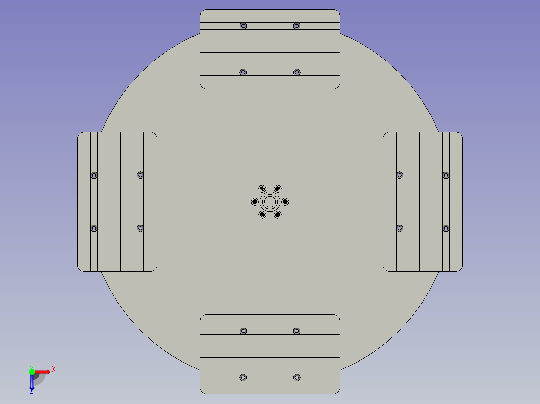 转盘的组件俯视图