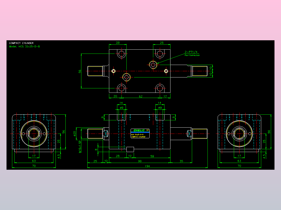 薄型气缸转角下压缸2D-HCS32x25-D-B