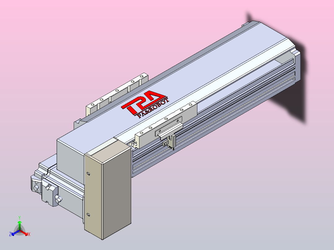 皮带直线轴半封闭可选导轨TPA-HNB-120D-110-L150-RP-Y-P40-N3正等轴测图