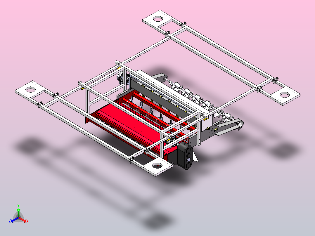 中耕施肥装置正等轴测图