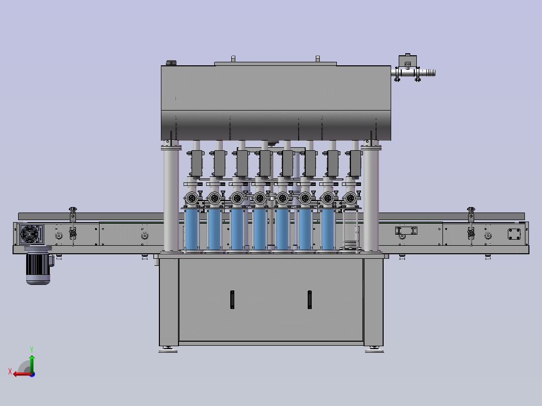 直列式灌装机结构设计后视图