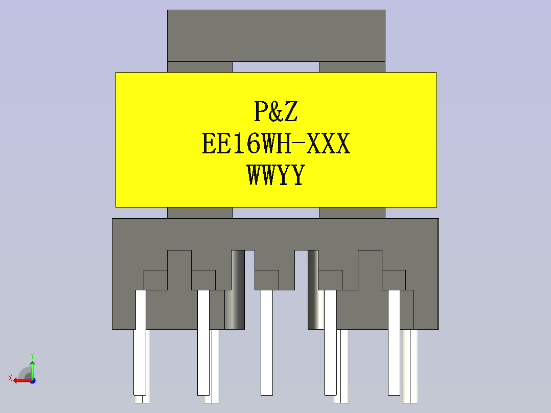 015-变压器-EE1614WH STEP后视图