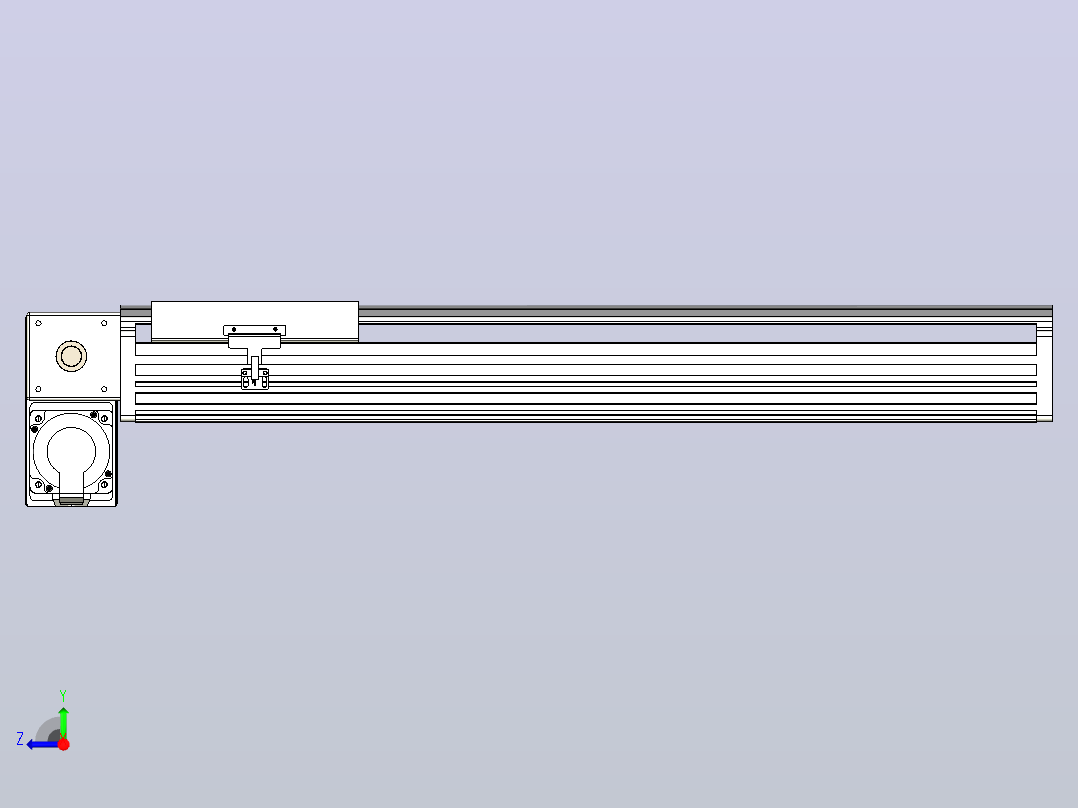 皮带直线轴半封闭可选导轨TPA-HNB-202D-140-L550-LP-C-P75-N3右视图