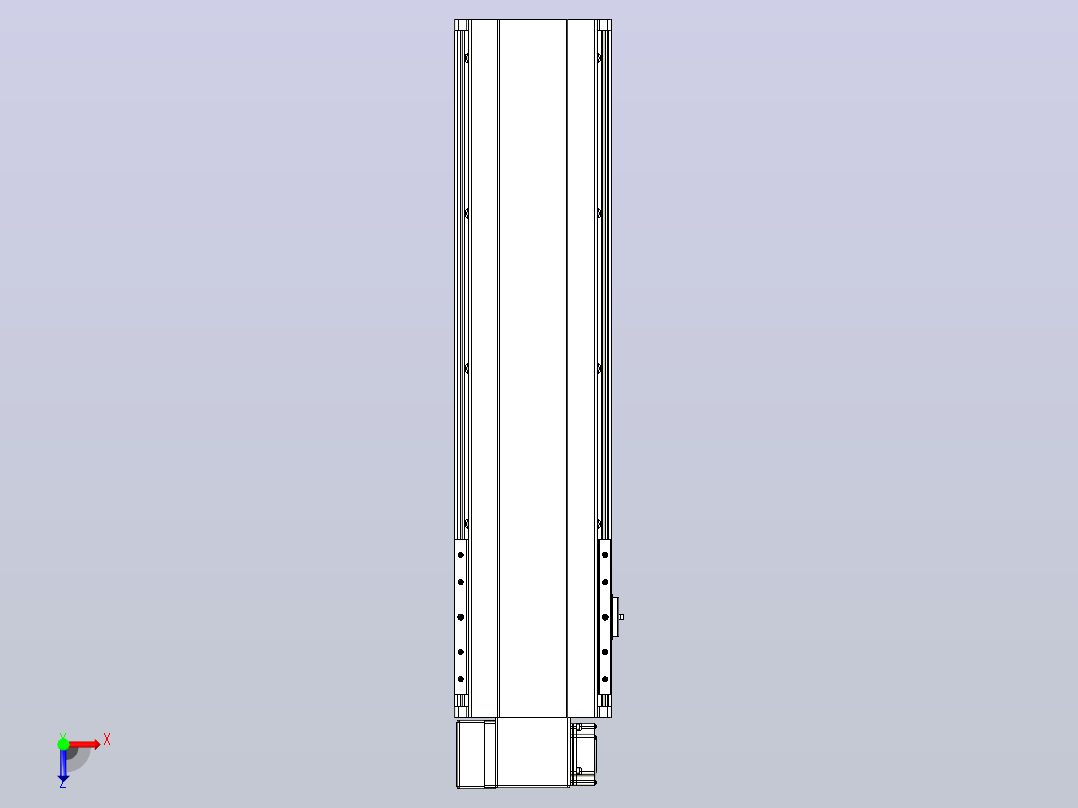 皮带直线轴半封闭可选导轨TPA-HNB-202D-140-L550-LP-C-P75-N3俯视图