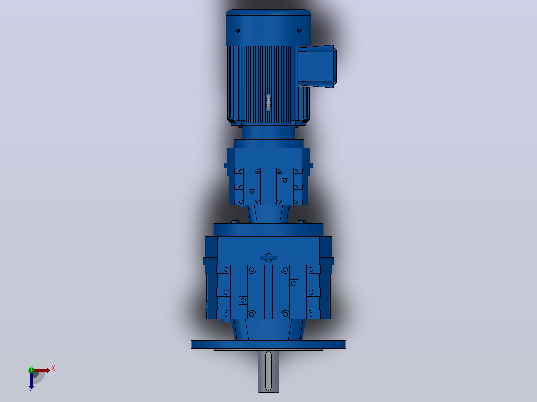RF87R57法兰轴伸式组合型斜齿轮减速机RF87R57-Y1.1-4P-90S-M1-0°-Φ350俯视图
