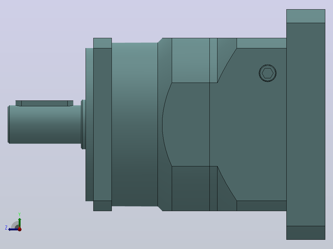 PLF90转120(孔输出)精密行星减速机[PLF90-4-S2-P2-20]右视图