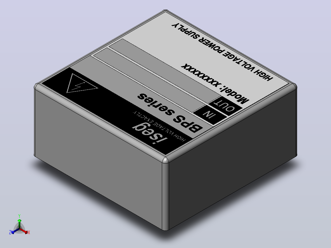 高压转换器模块ISEG BPS 1W 3W.SLDPRT正等轴测图