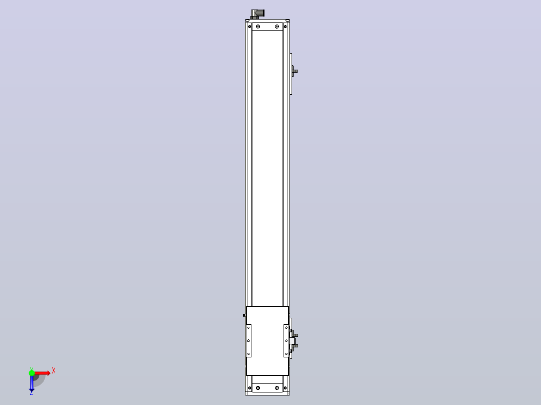 SCS12-650-BM-100W+煞車滚珠花健、支撑座、滚珠丝杠、交叉导轨、直线模组俯视图