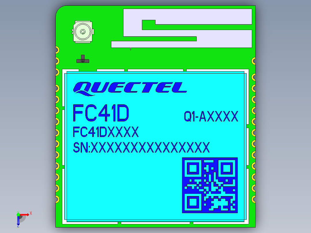 quectel-fc41d模块俯视图