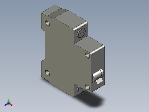 单极断路器模块CATIA V5 R17 DISJUNTOR单极模块中的标清C6 2P模型