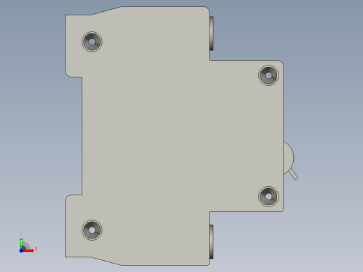 单极断路器模块CATIA V5 R17 DISJUNTOR单极模块中的标清C6 2P模型前视缩略图