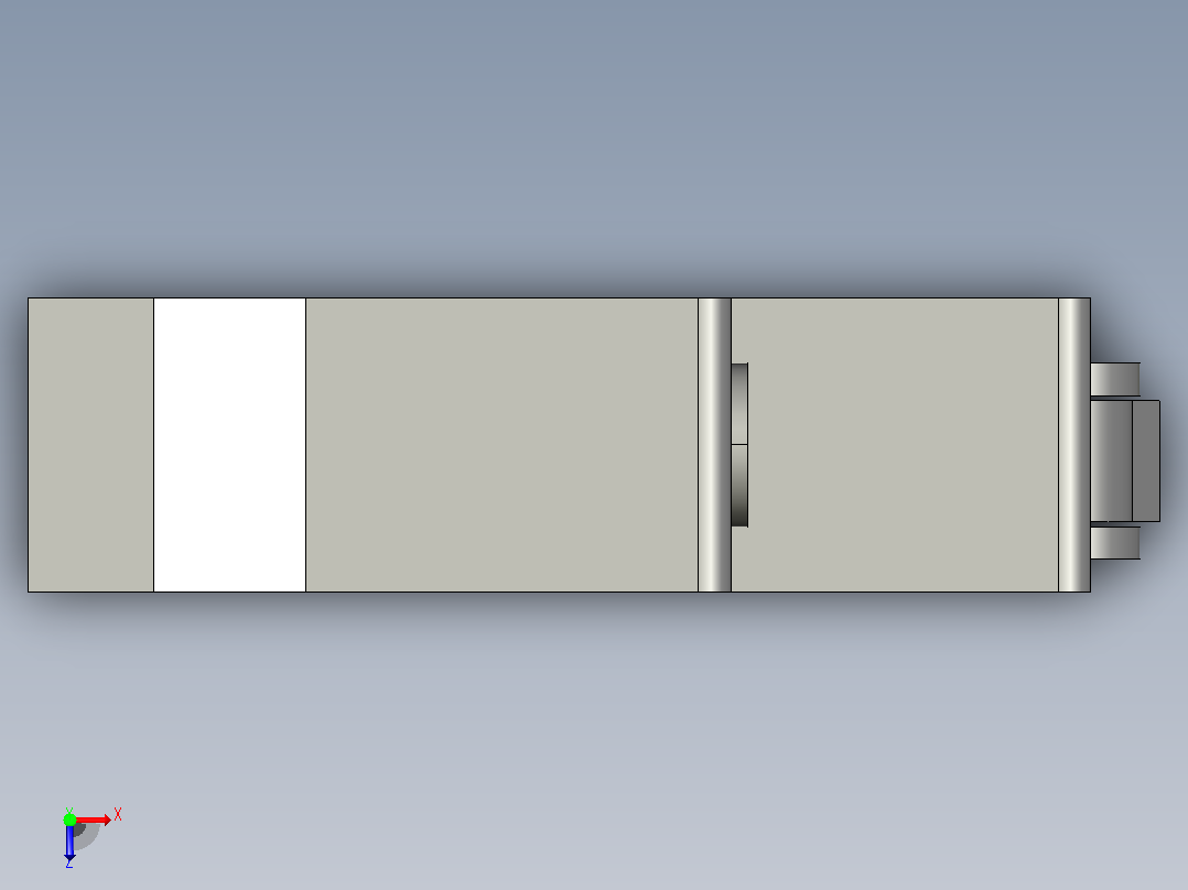 单极断路器模块CATIA V5 R17 DISJUNTOR单极模块中的标清C6 2P模型俯视图