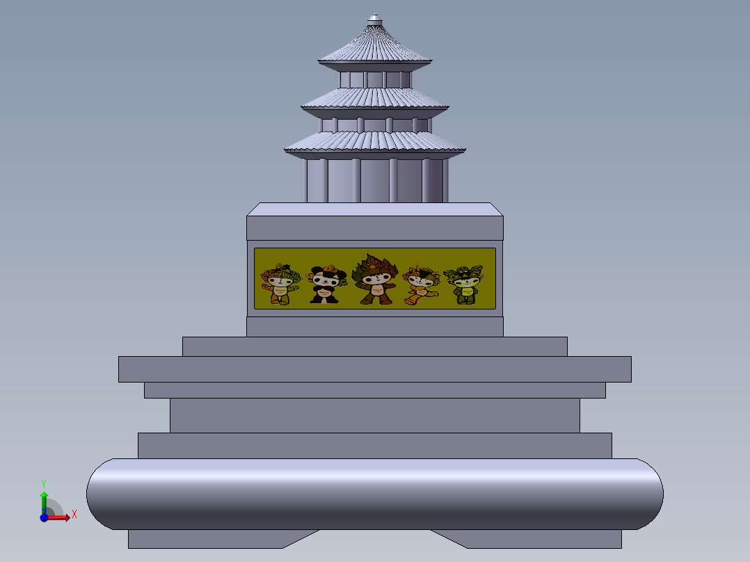 奥运金玉印前视图