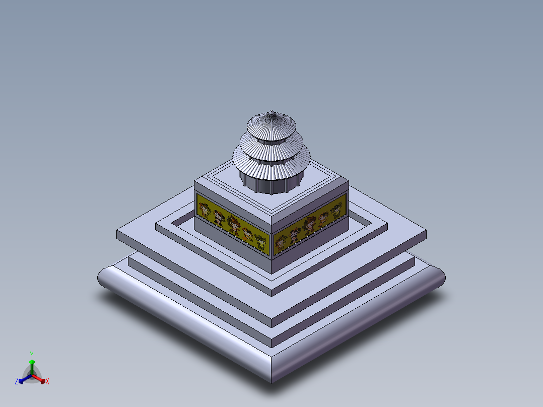 奥运金玉印正等轴测图