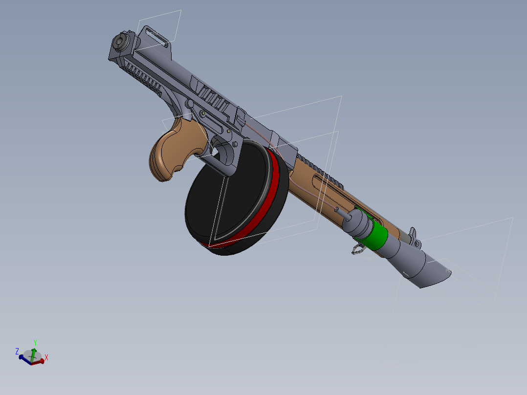 solidworks 汤普森机枪