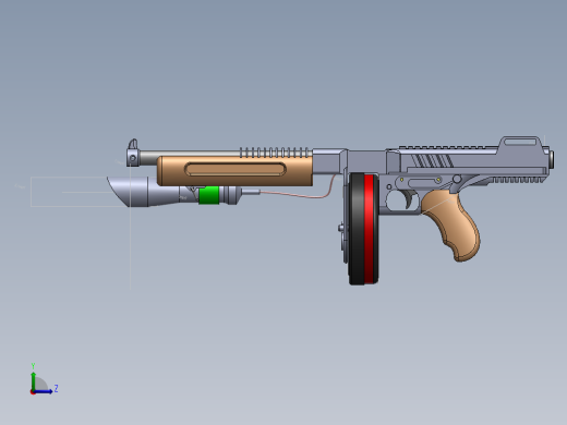 solidworks 汤普森机枪左视缩略图