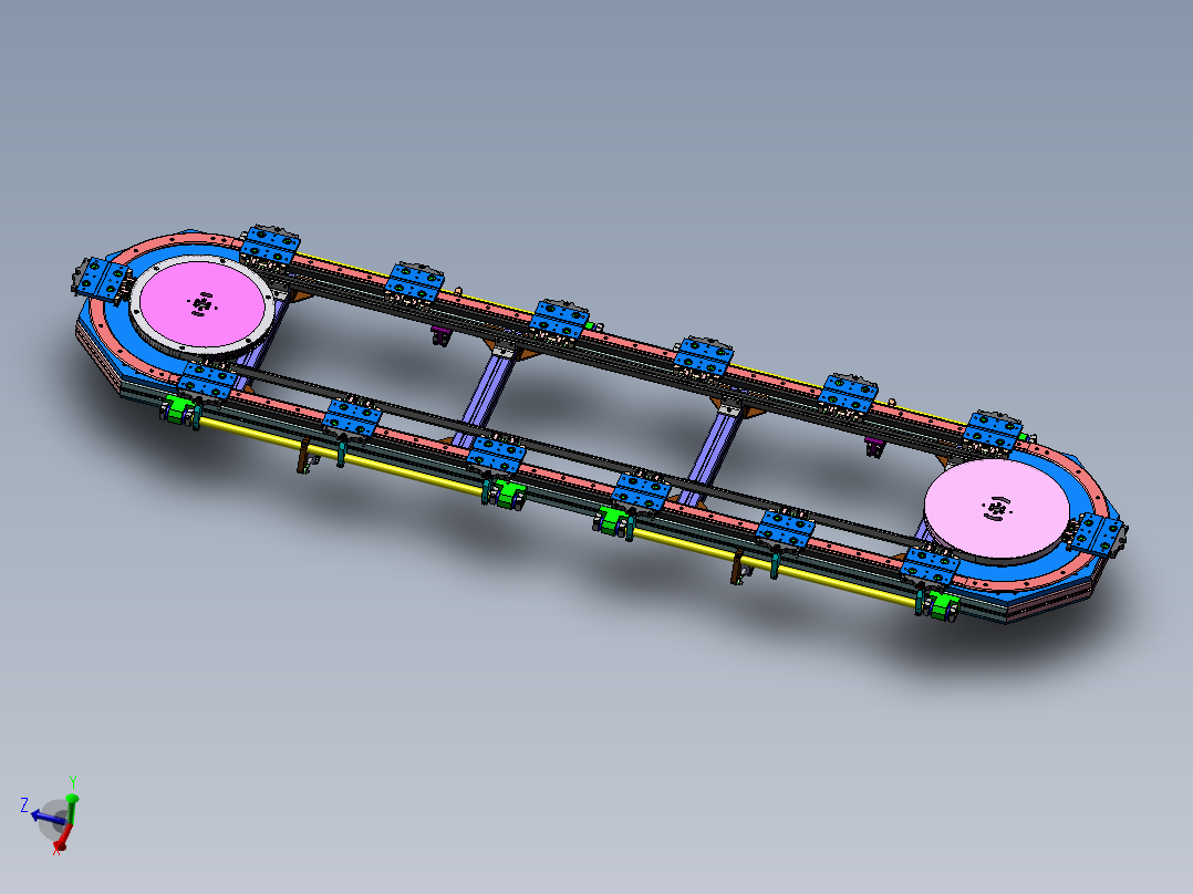 环形导轨传送模组3D图纸 机械设计参考资料设计素 自动化设备