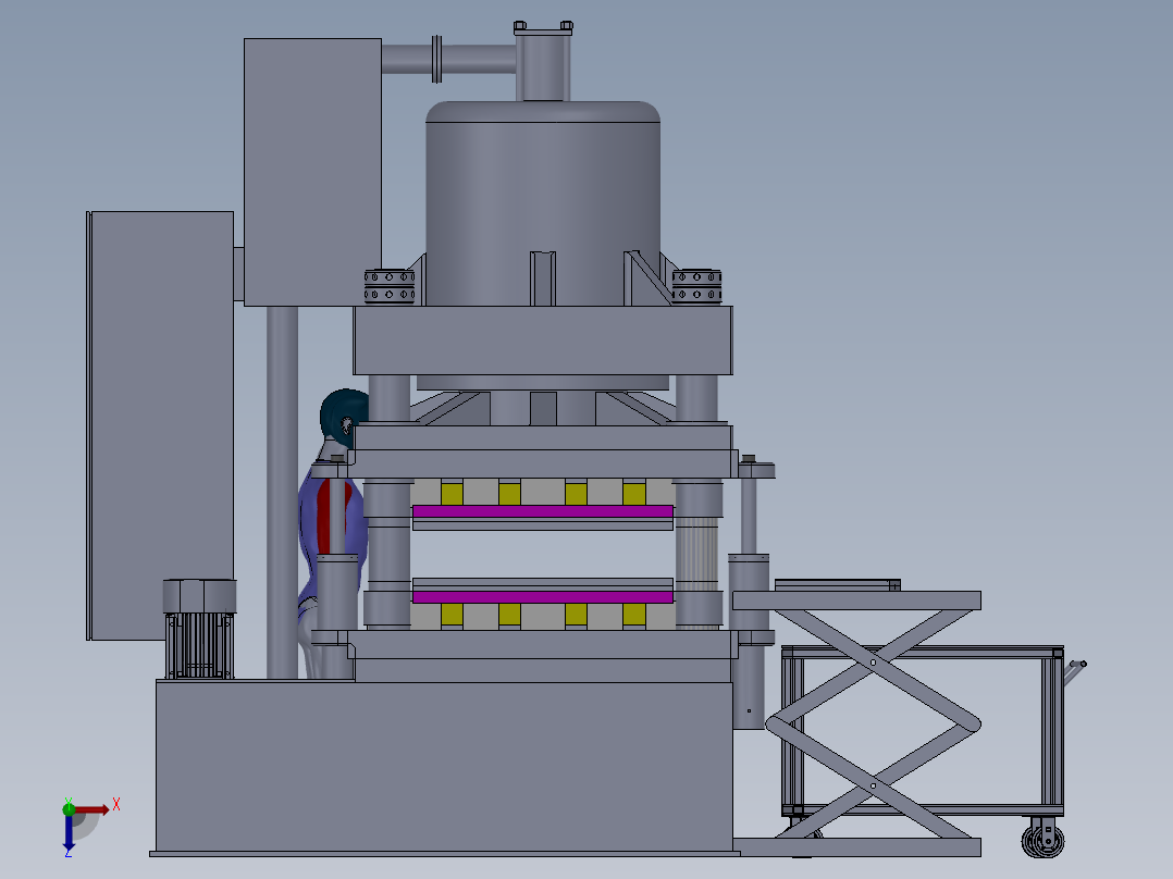 225 800吨橡胶压力机俯视图