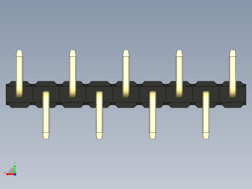 彩色公排针 100mil 2.54mm 系列-DS1022_black_09p_100mil_Type_SMT_R1_rev1.0后视缩略图