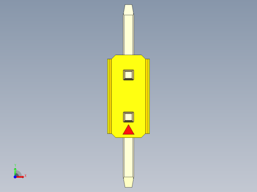 彩色公排针 100mil 2.54mm 系列-DS1022_yellow_02p_100mil_TypeSMT_rev1.0前视缩略图