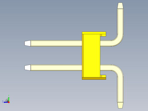 彩色公排针 100mil 2.54mm 系列-DS1022_yellow_02p_100mil_TypeSMT_rev1.0右视缩略图