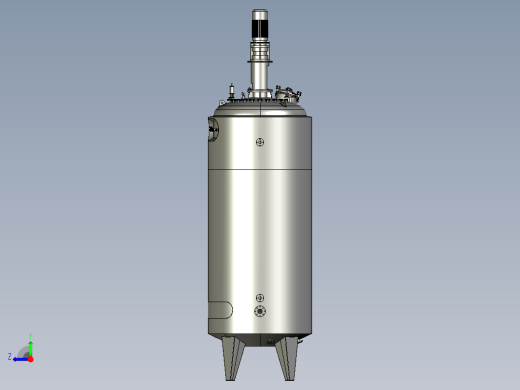 立式10立方搅拌机三维建模图纸 STEP格式右视缩略图