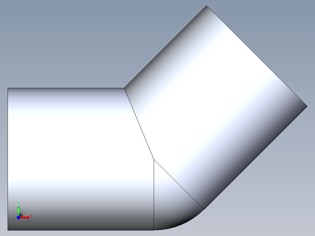 聚氯乙烯配件08-Sch80_45Elbow_SxS_817-002_0.25in前视图