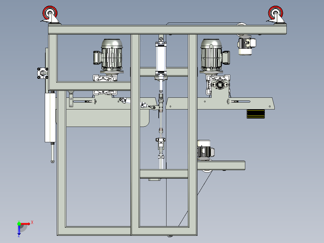 自动裹包机俯视图