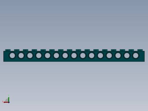 乐高机械组积木（横梁）-3703 Teal Technic Brick 1 x 16 with Holes后视缩略图