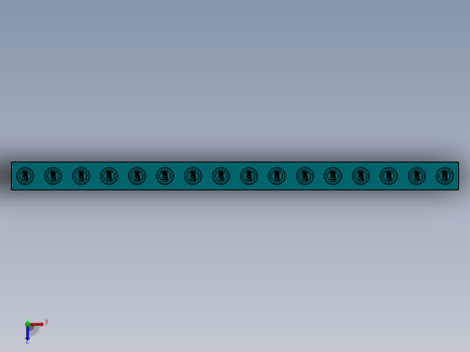 乐高机械组积木（横梁）-3703 Teal Technic Brick 1 x 16 with Holes俯视缩略图