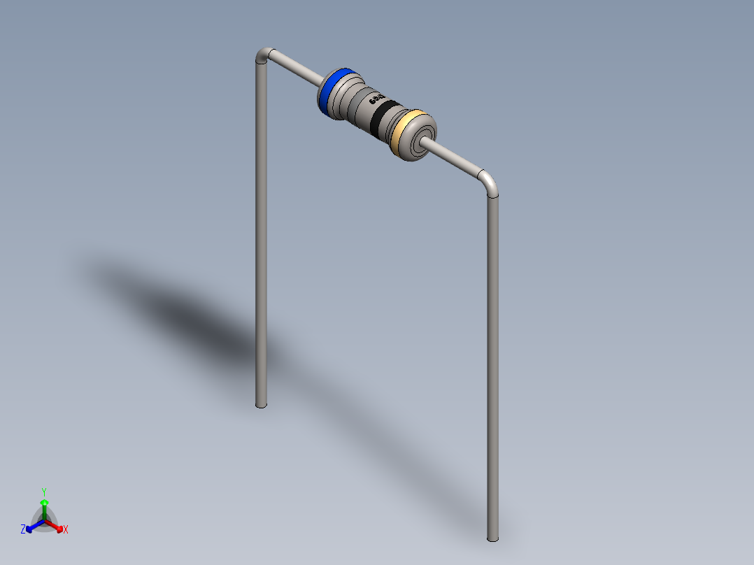 电容器 二极管 电阻器-Resistor 68 Ohm正等轴测图
