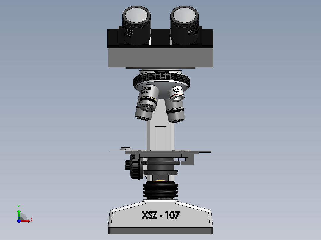 107型显微镜前视图