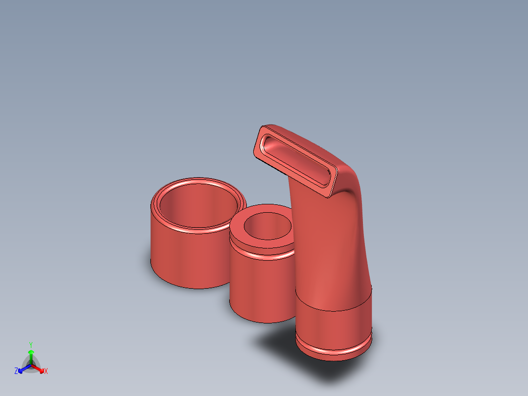 B3004334-英特克斯泳池吸尘器喷嘴，三通盖，喷嘴与软管适配器正等轴测图