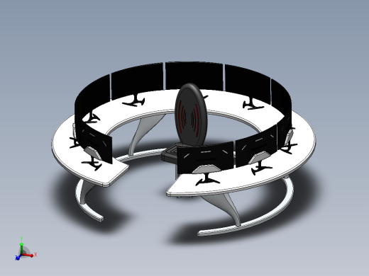 监控桌monitor-round-setup-1831-模型格式为 stp stl igs