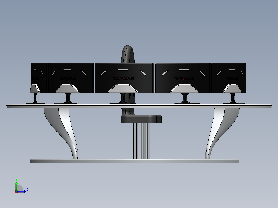 监控桌monitor-round-setup-1831-模型格式为 stp stl igs左视图