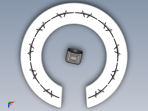 监控桌monitor-round-setup-1831-模型格式为 stp stl igs俯视缩略图