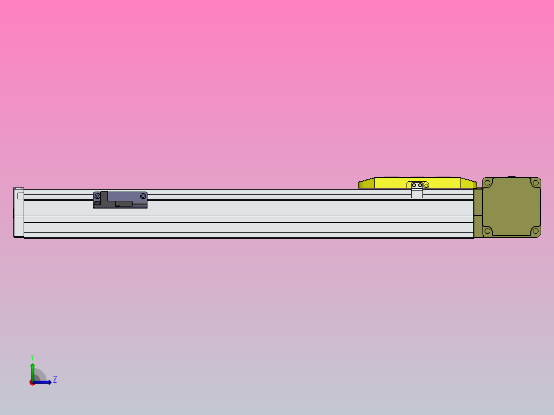 内嵌式同步带 GTA5-57闭环步进[GTA5-L48-300-BR-57-C2-N]丝杆滑台模组左视图