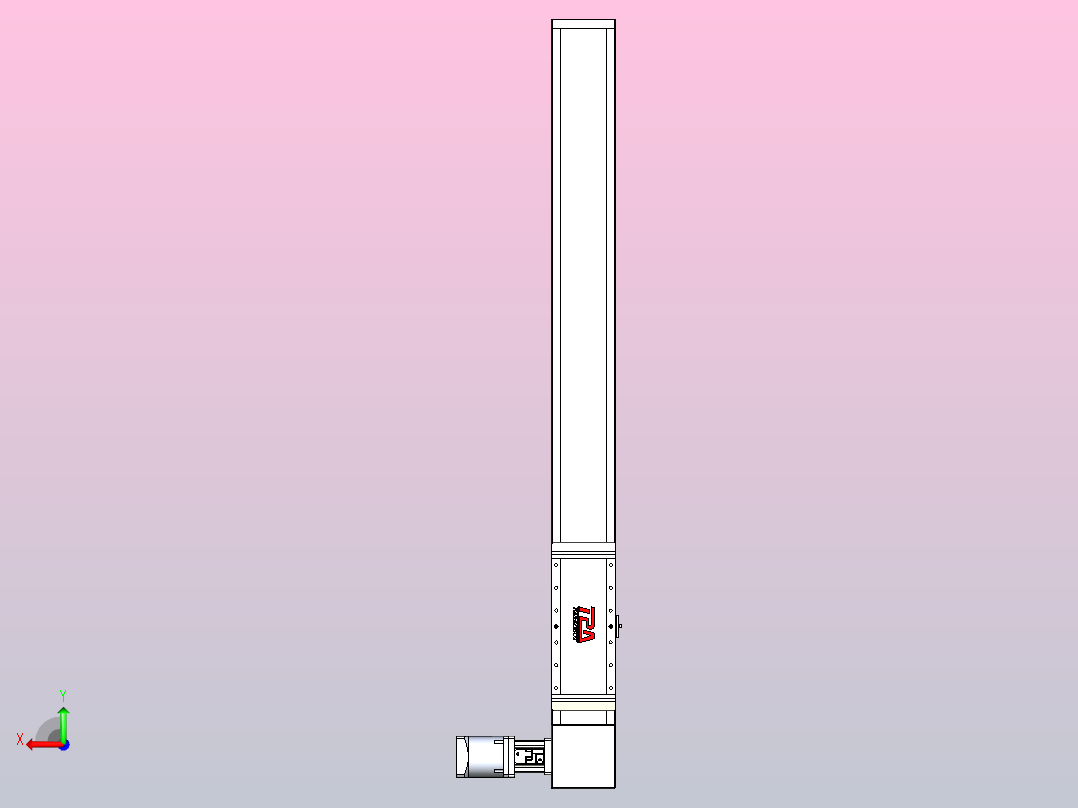 伺服电机集成皮带传动直线执行器TPA-OCB-140-256-L950-DL-J90-N3后视图