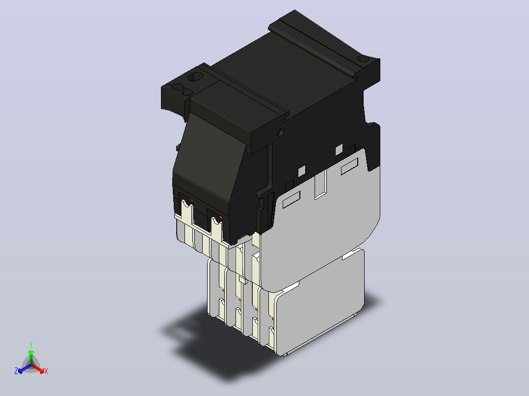 接触器S-T12 +四极接触器SR-T9三菱电机正等轴测图
