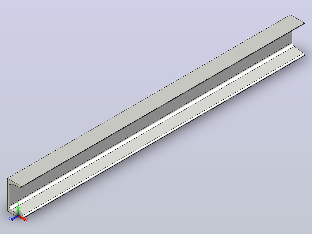 U型槽钢包含所有配置的Solidworks零件文件主视图