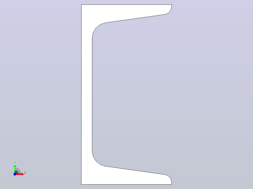 U型槽钢包含所有配置的Solidworks零件文件前视缩略图