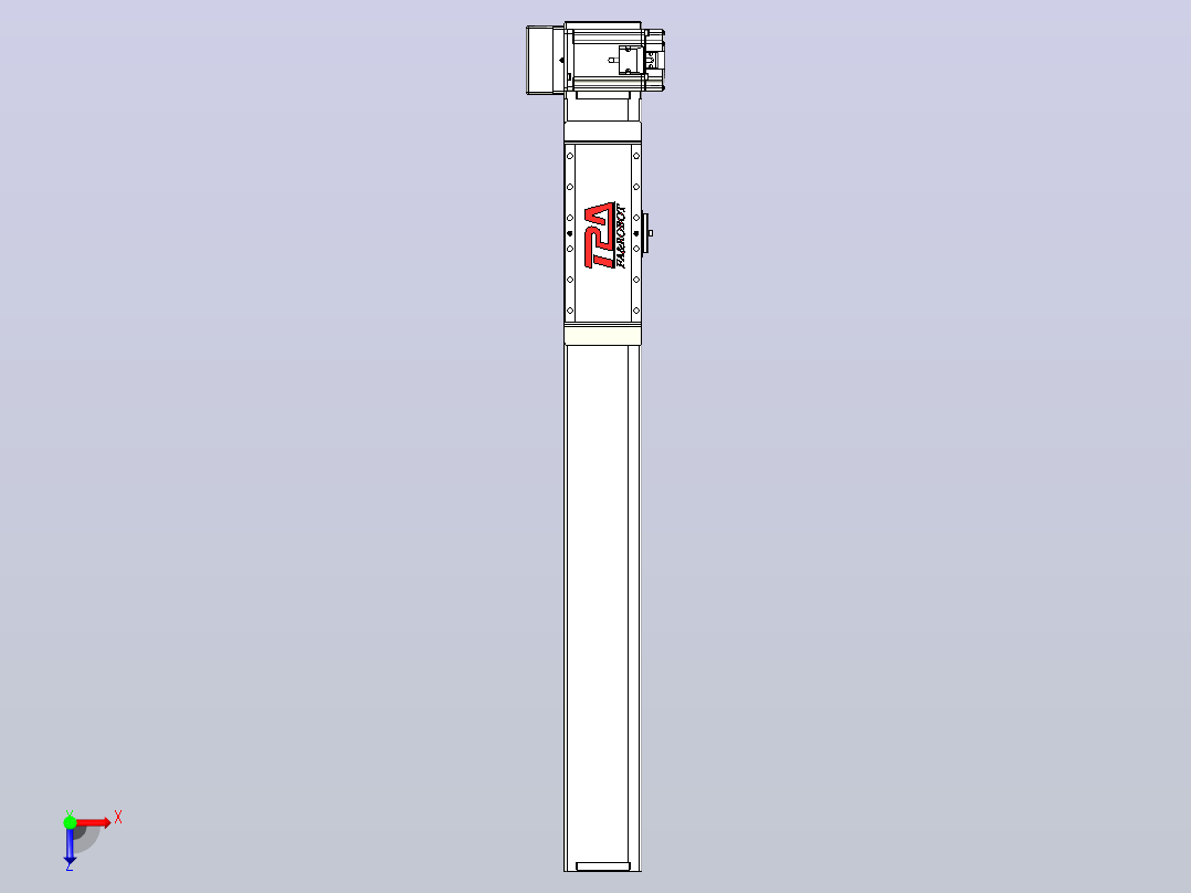 伺服电机集成皮带传动直线执行器TPA-OCB-100-192-L550-RU-P75-N3俯视图