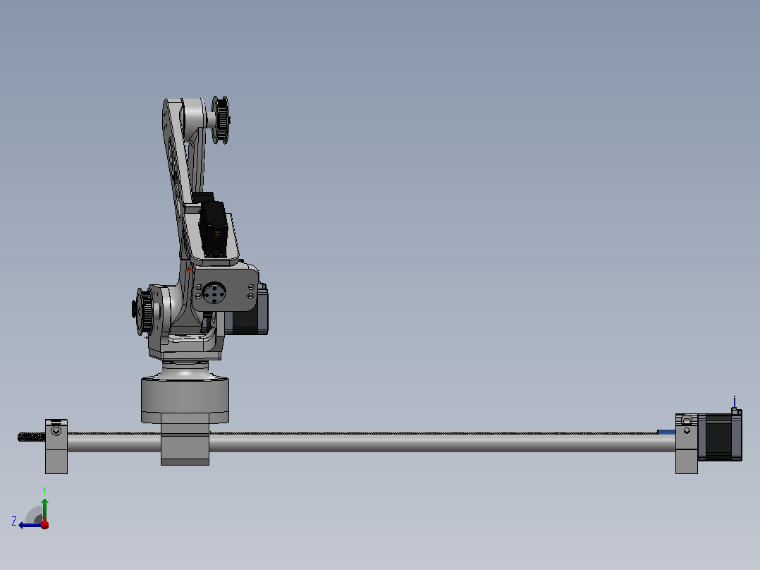 6自由度机械臂+X轴3D图纸 Solidworks设计右视图