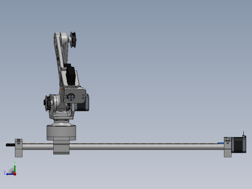 6自由度机械臂+X轴3D图纸 Solidworks设计右视缩略图