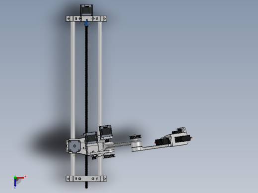 6自由度机械臂+X轴3D图纸 Solidworks设计俯视缩略图