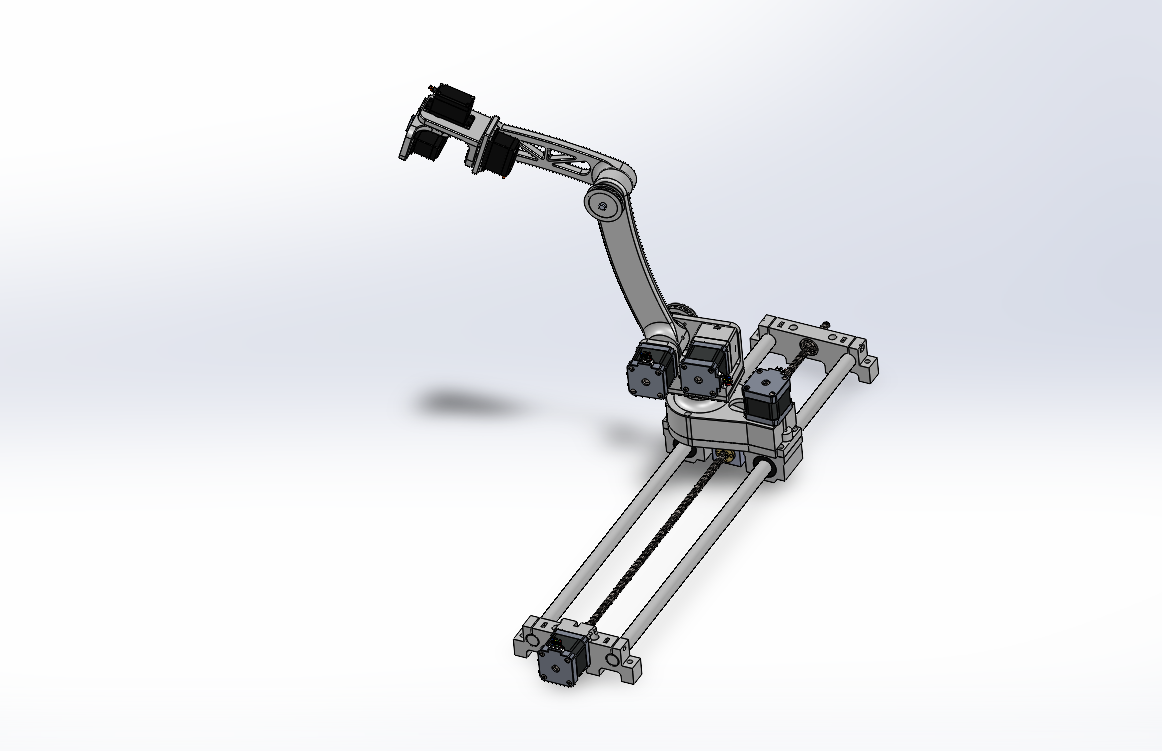 6自由度机械臂+X轴3D图纸 Solidworks设计