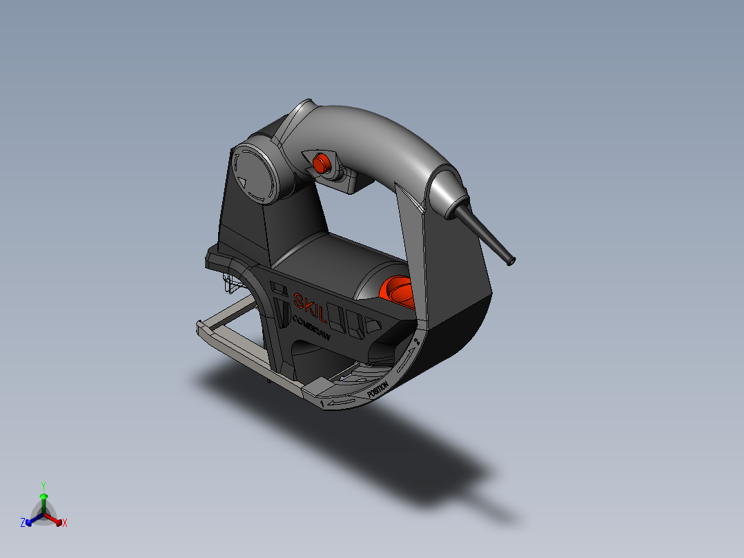 电动锯电锯SW2017正等轴测图