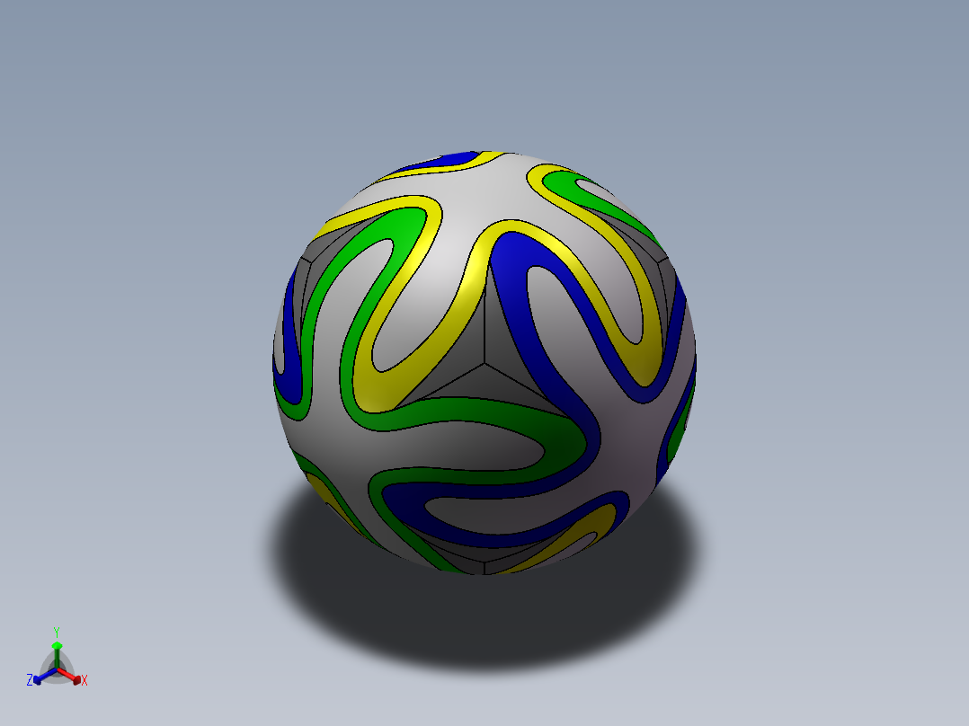 足球模型正等轴测图