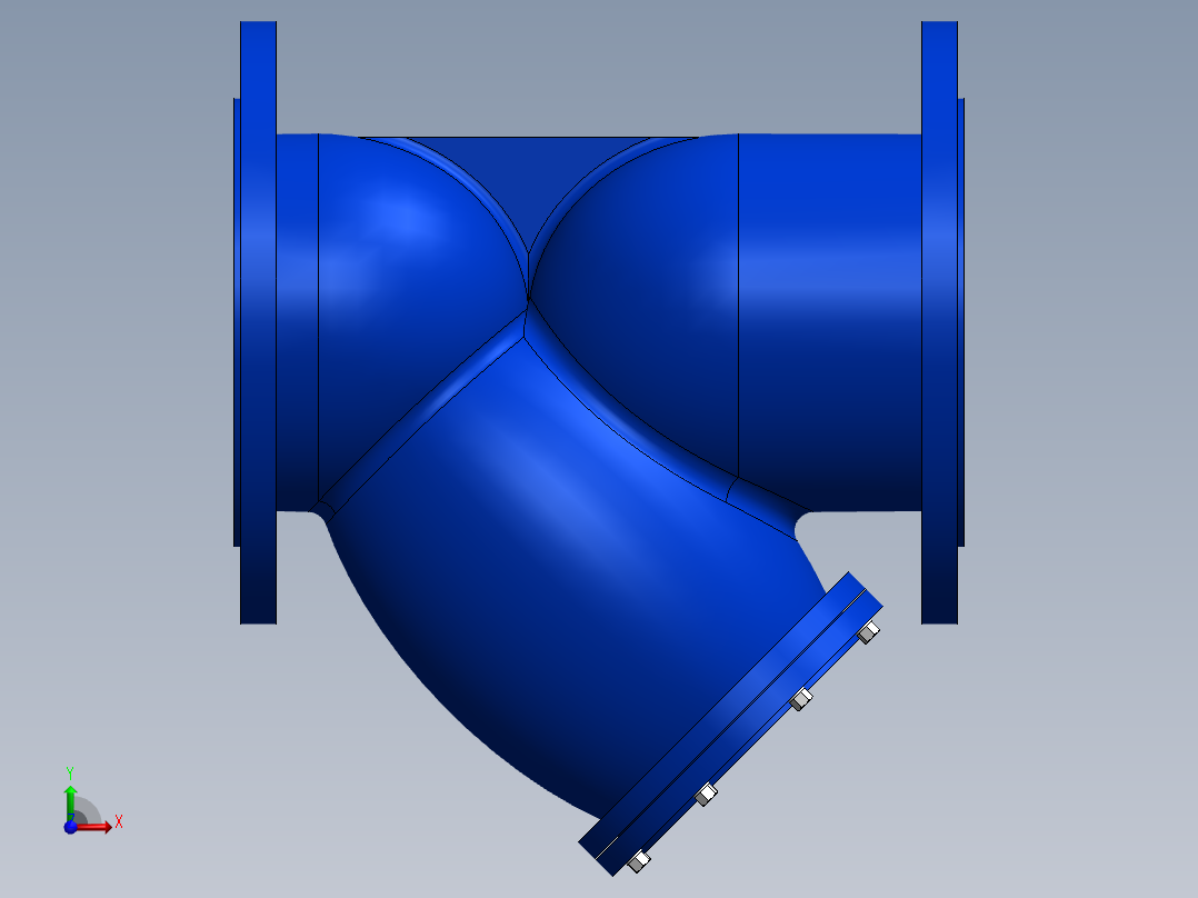 法兰Y型过滤器-铸铁 DN50-DN600前视图