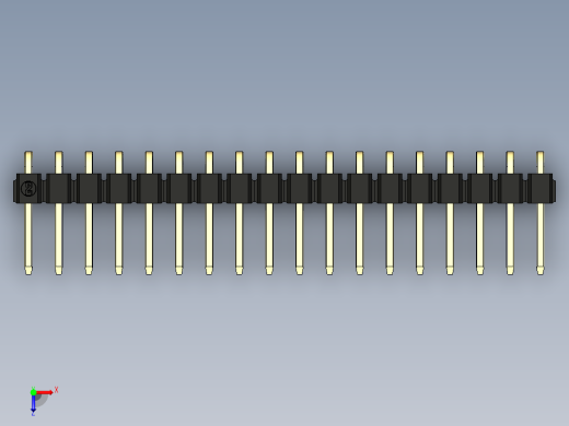 彩色公排针 100mil 2.54mm 系列-DS1022_black_1x18p_100mil_TypeD_rev1.0俯视缩略图
